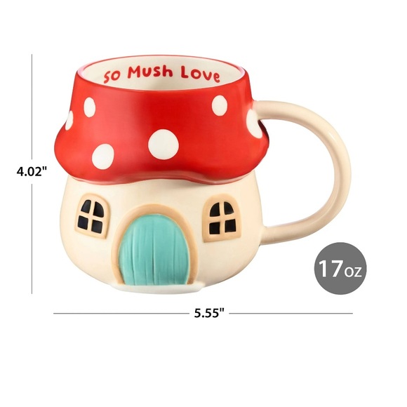 NWT Mushroom 🍄 ’so mush love’ earthenware mug - Picture 5 of 5
